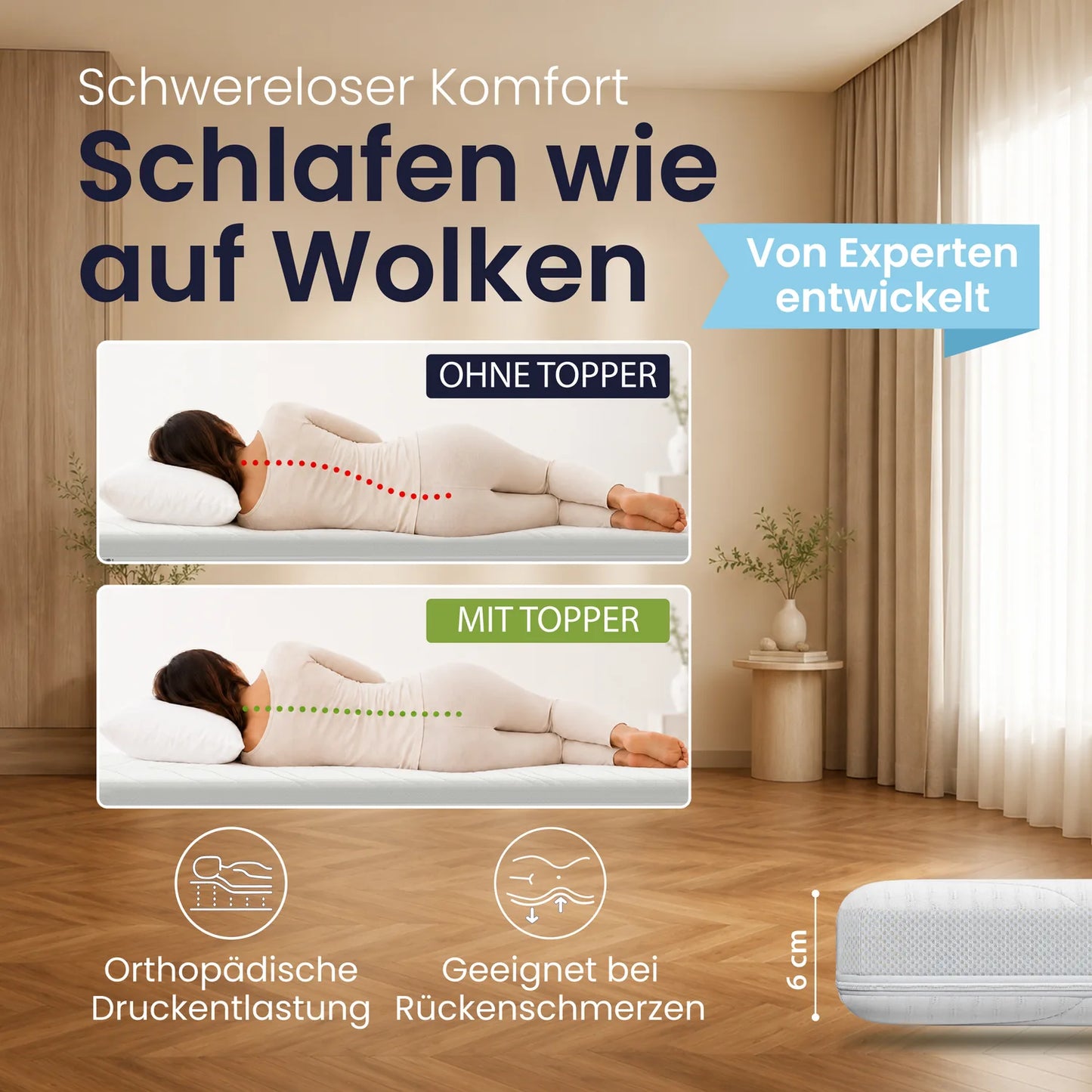 Meos Gel-Schaum Topper 160x200 cm