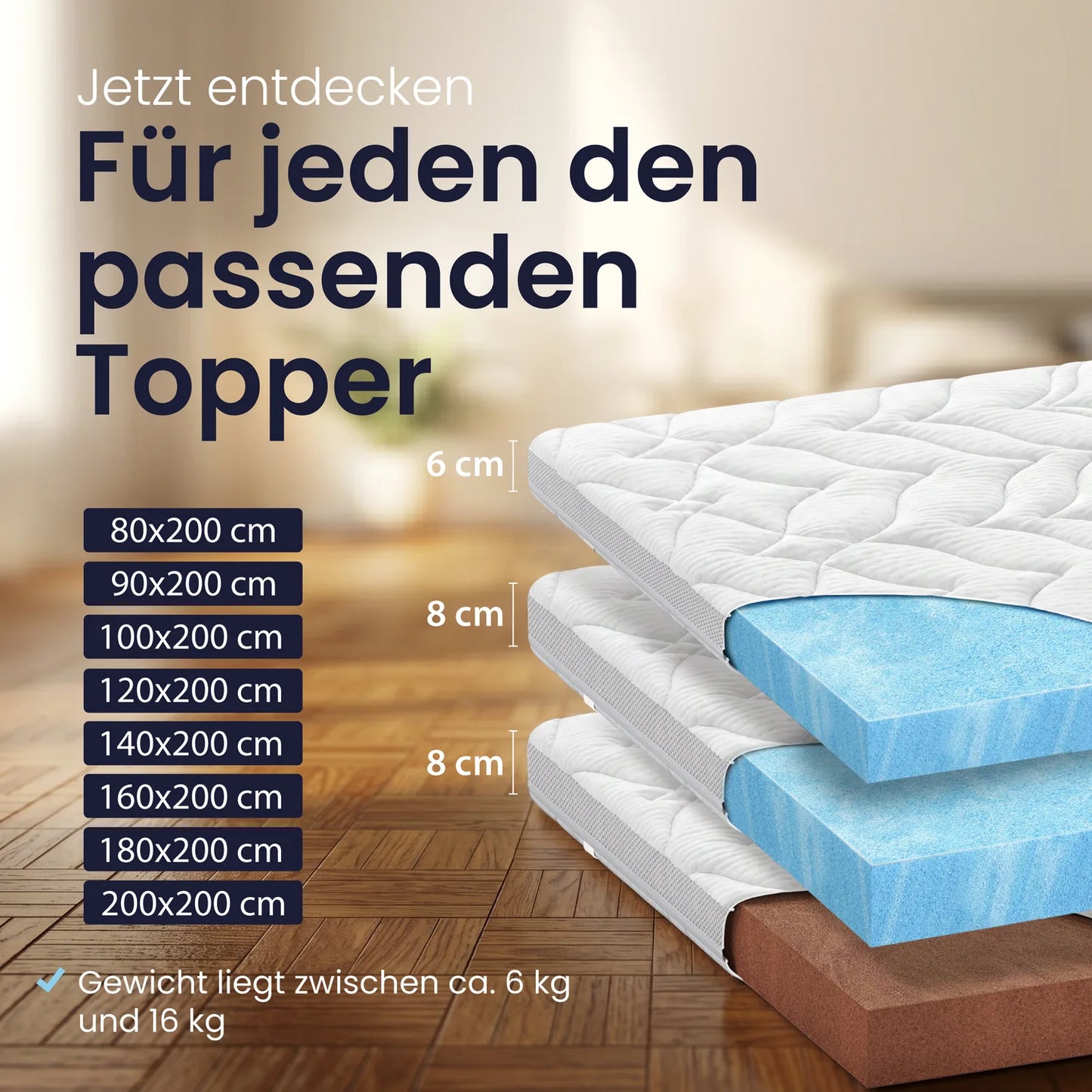 Meos Gel-Schaum Topper 160x200 cm