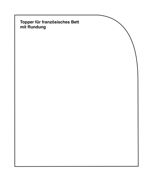 Topper für französisches Bett mit Rundung als Maßanfertigung