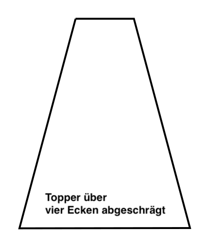 Topper über vier Ecken abgeschrägt als Maßanfertigung